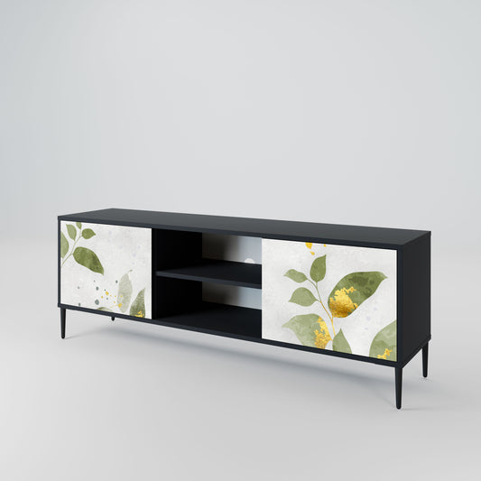 ELEGANT BOTANICS 2-Door TV Stand in Black Finish