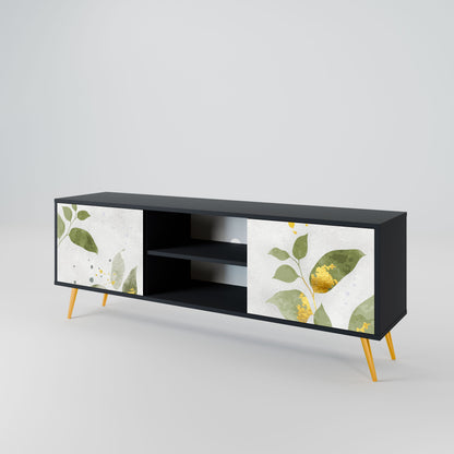 ELEGANT BOTANICS 2-Door TV Stand in Black Finish