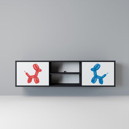 CHILDHOOD MEMORY Mobile TV a 2 Ante in Finitura Nera