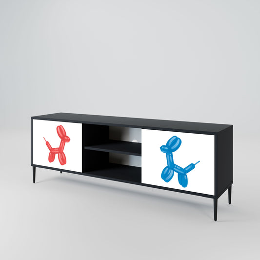 CHILDHOOD MEMORY 2-Door TV Stand in Black Finish