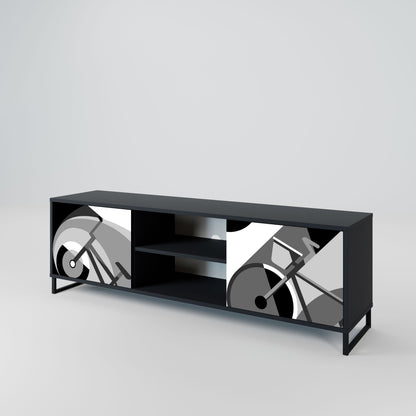 BIKE ENERGY 2-Door TV Stand in Black Finish