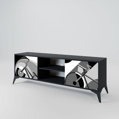 BIKE ENERGY 2-Door TV Stand in Black Finish