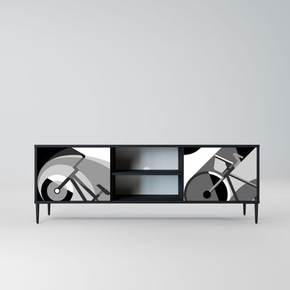 BIKE ENERGY 2-Door TV Stand in Black Finish