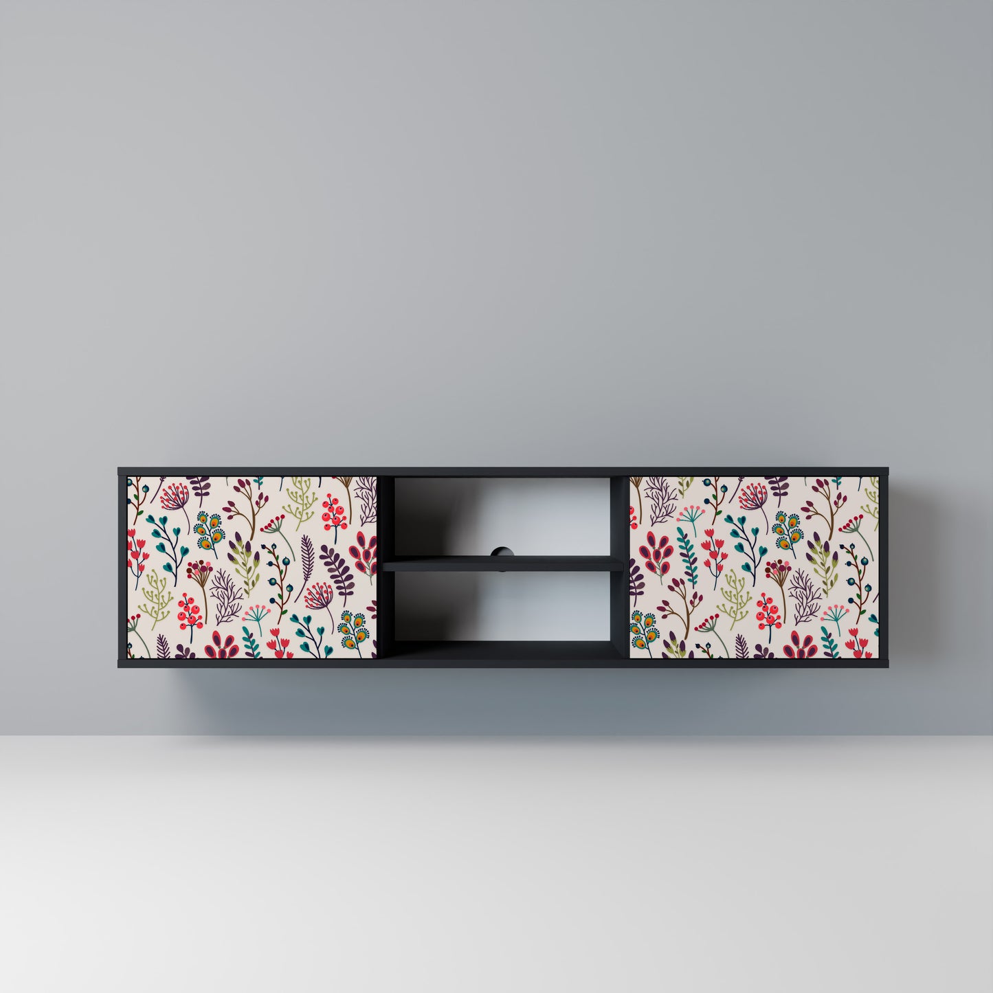 AUTUMN SUNDRIES Mobile TV a 2 Ante in Finitura Nera