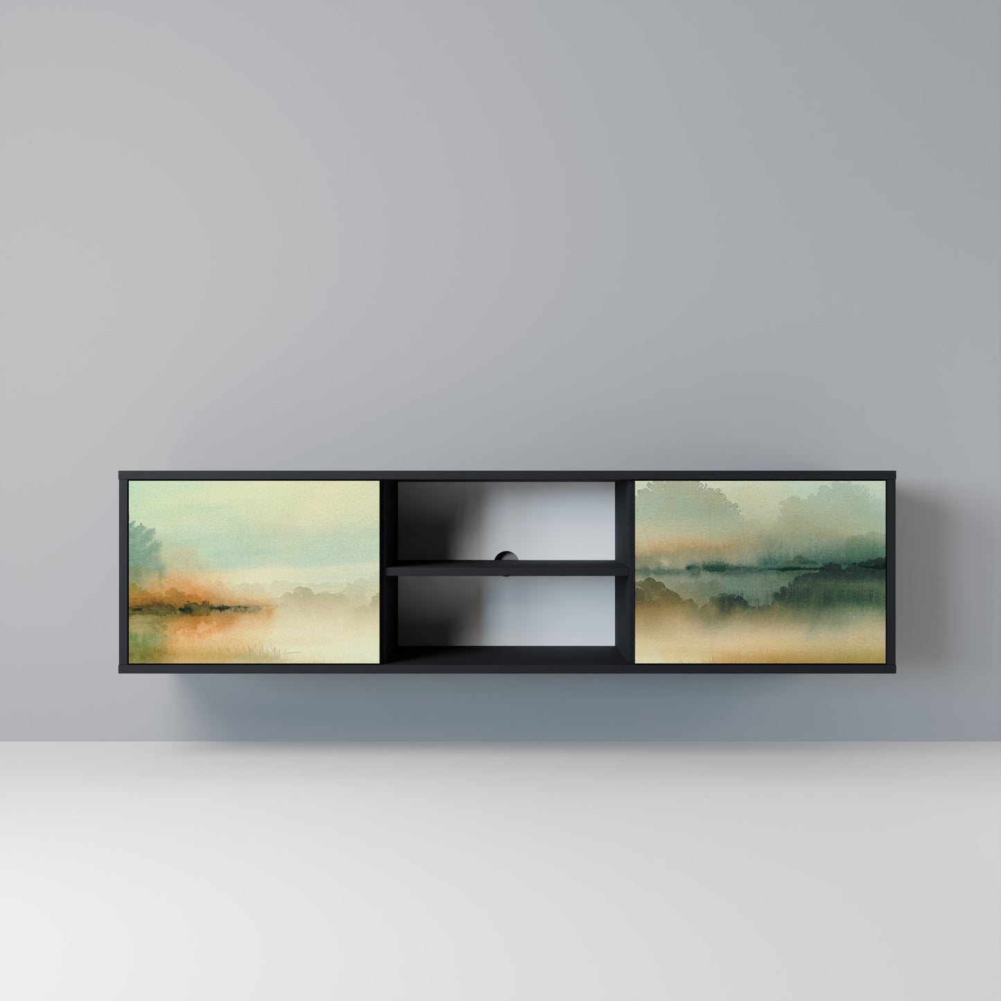 MORNING BY THE LAKE Mobile TV a 2 Ante in Finitura Nera