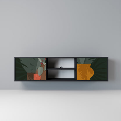 TROPICAL COMPOSITION Mobile TV a 2 Ante in Finitura Nera