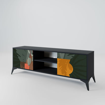 TROPICAL COMPOSITION 2-Door TV Stand in Black Finish