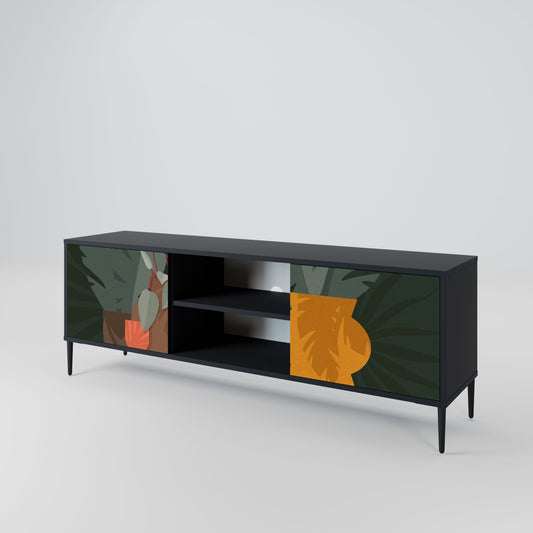 TROPICAL COMPOSITION 2-Door TV Stand in Black Finish