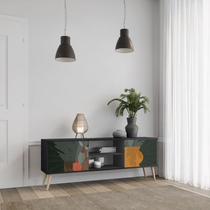 TROPICAL COMPOSITION 2-Door TV Stand in Black Finish