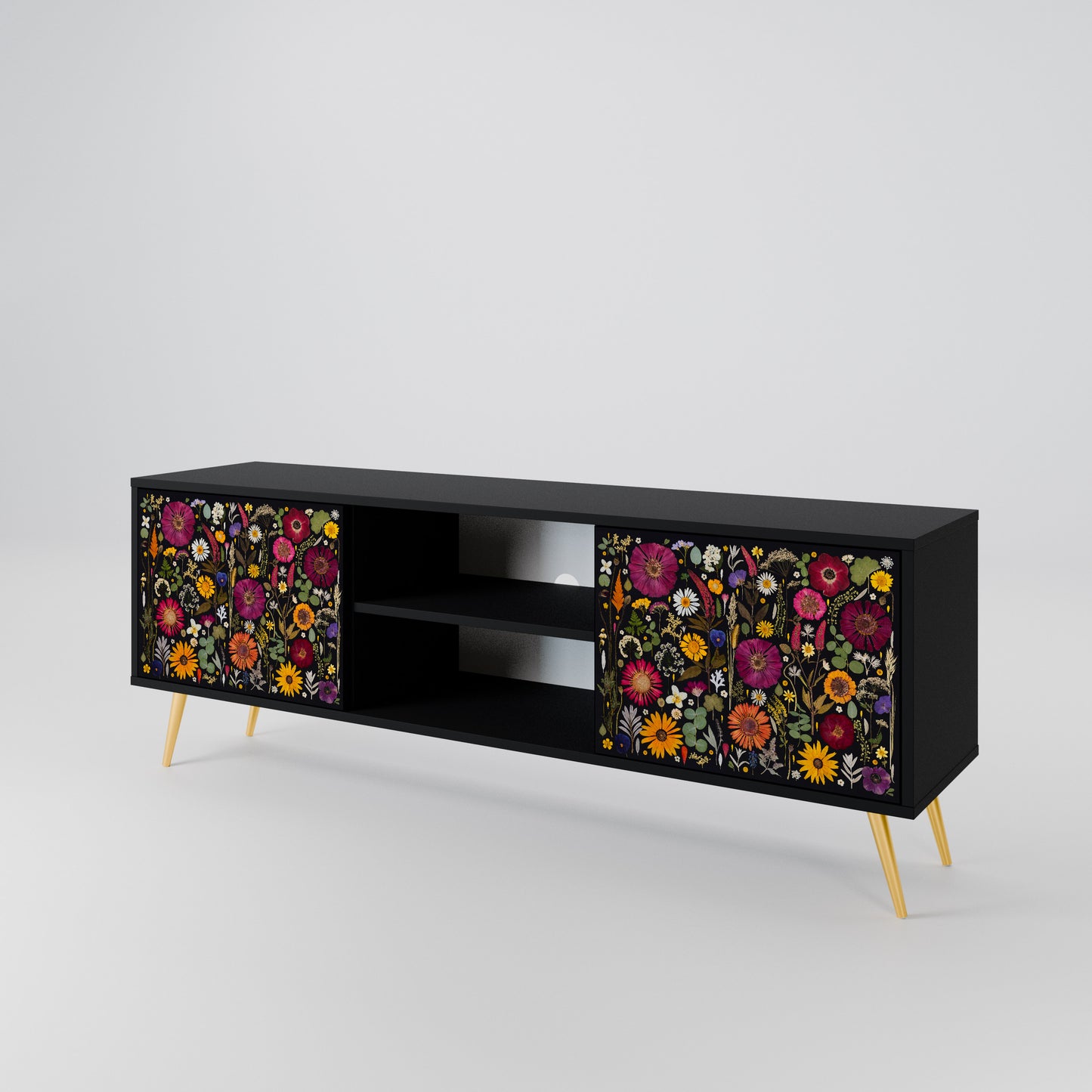DAYNITE GARDEN 2-Door TV Stand in Black Finish