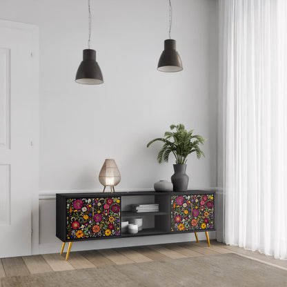 DAYNITE GARDEN 2-Door TV Stand in Black Finish