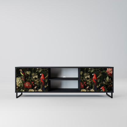 Mobile TV AVIAN GREENERY a 2 ante con finitura nera