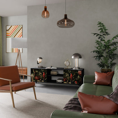 Mobile TV AVIAN GREENERY a 2 ante con finitura nera