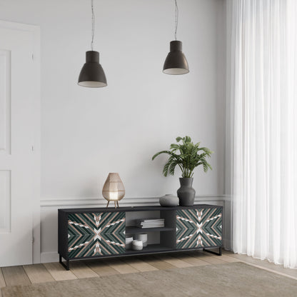 DIMENSION DELIGHTS 2-Door TV Stand in Black Finish