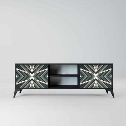DIMENSION DELIGHTS 2-Door TV Stand in Black Finish