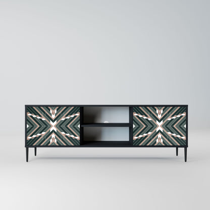DIMENSION DELIGHTS 2-Door TV Stand in Black Finish