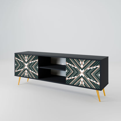 DIMENSION DELIGHTS 2-Door TV Stand in Black Finish