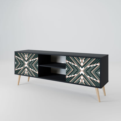DIMENSION DELIGHTS 2-Door TV Stand in Black Finish