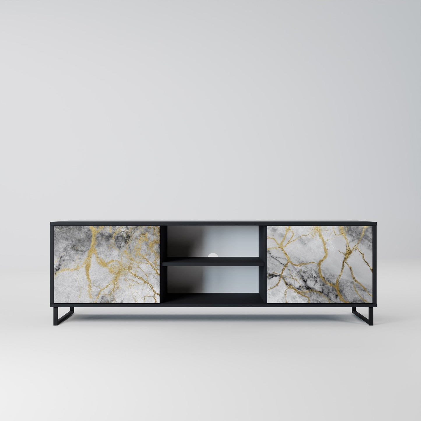 Mobile TV TIMELESS GLIDE a 2 ante in finitura nera