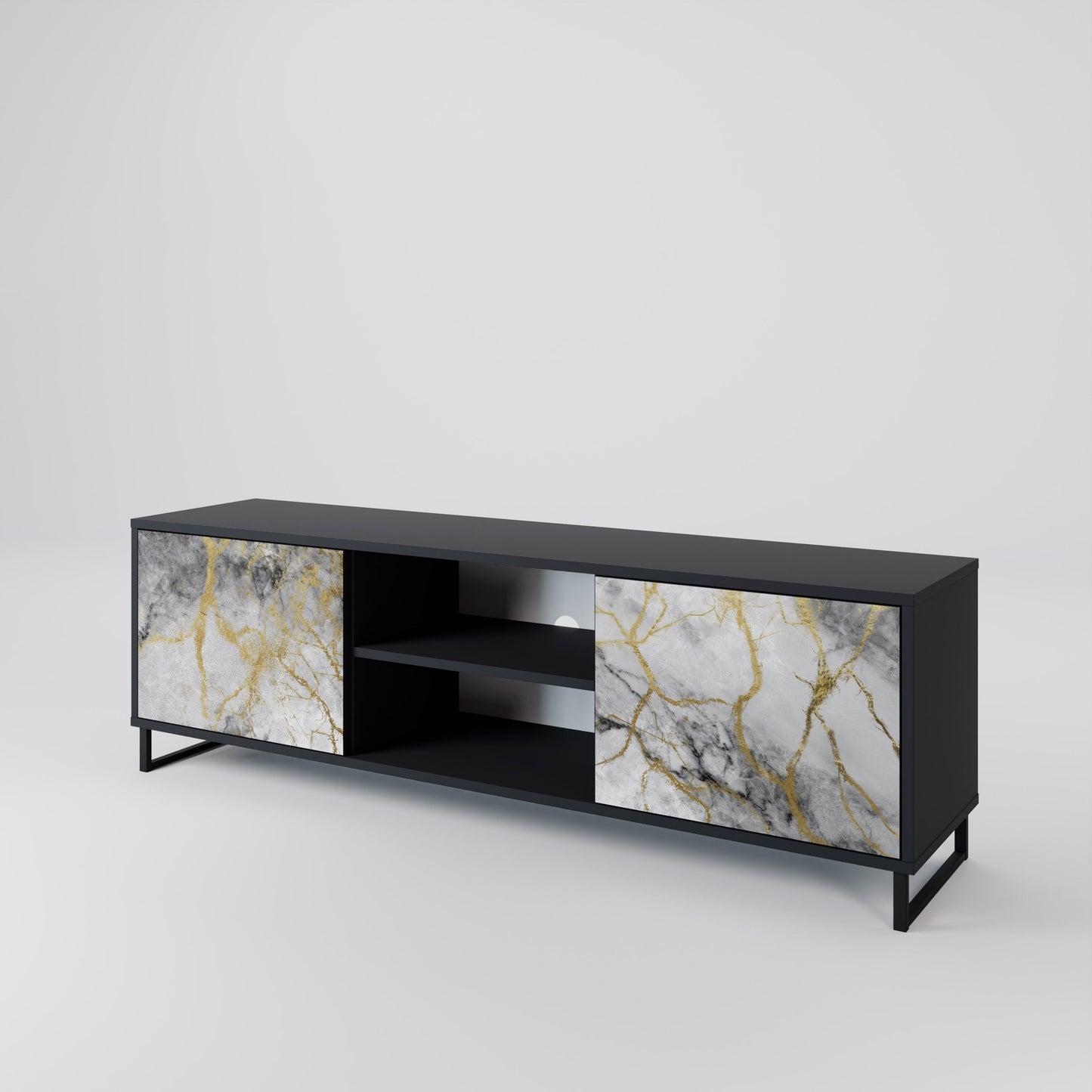 Mobile TV TIMELESS GLIDE a 2 ante in finitura nera