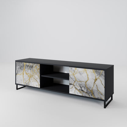 Mobile TV TIMELESS GLIDE a 2 ante in finitura nera