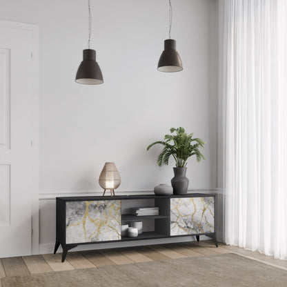Mobile TV TIMELESS GLIDE a 2 ante in finitura nera