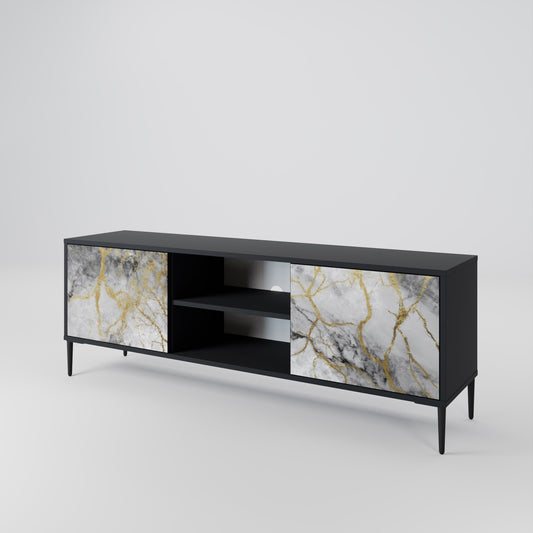 Mobile TV TIMELESS GLIDE a 2 ante in finitura nera