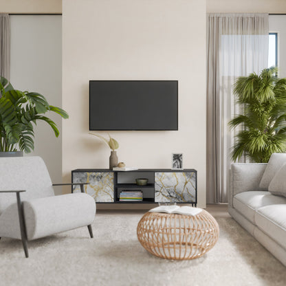 Mobile TV TIMELESS GLIDE a 2 ante in finitura nera