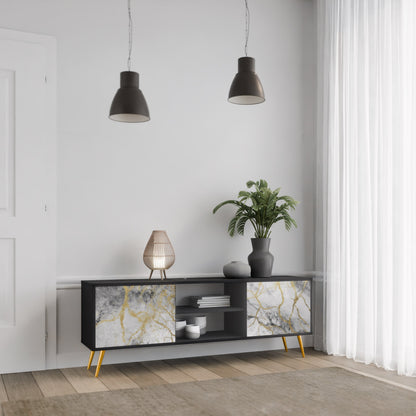 Mobile TV TIMELESS GLIDE a 2 ante in finitura nera