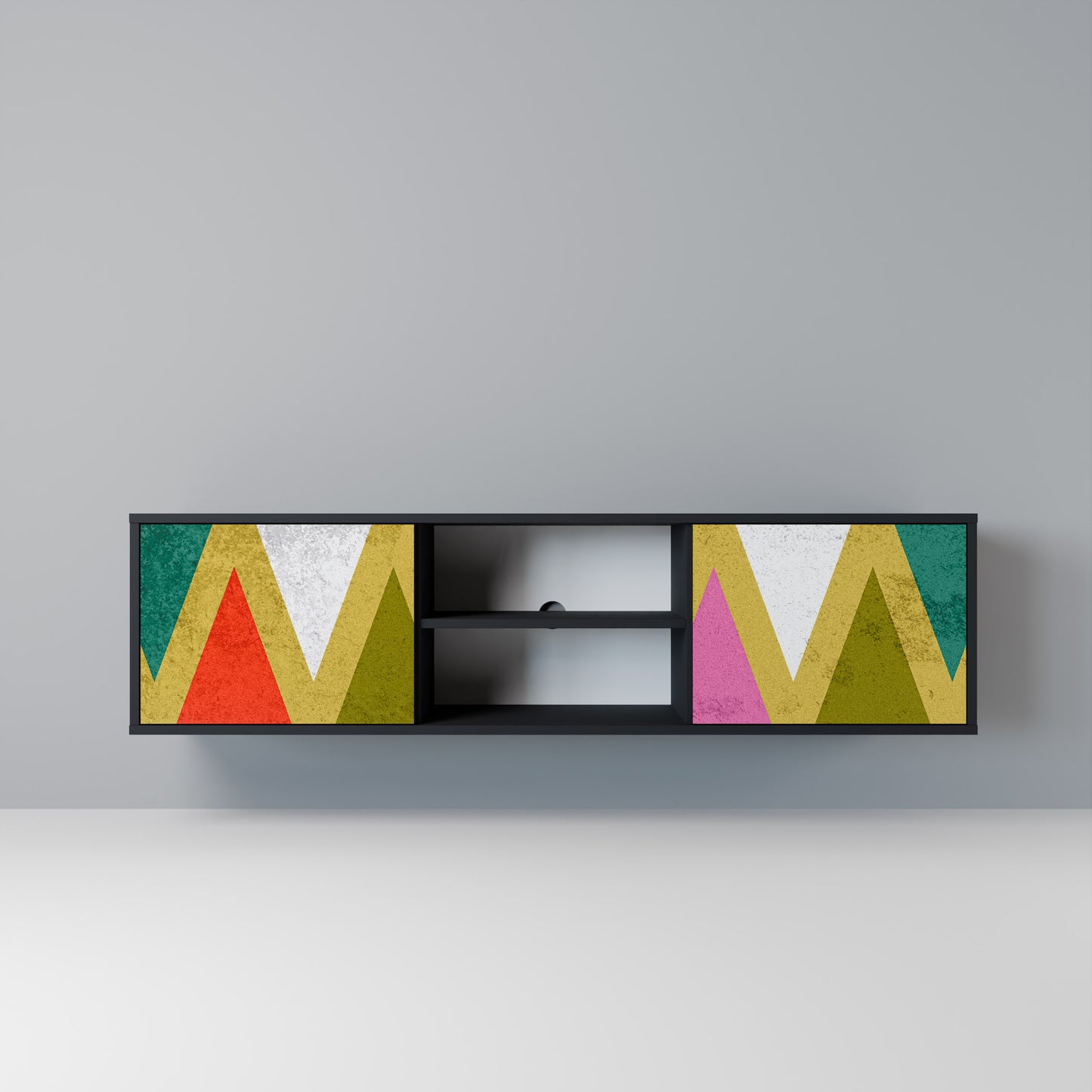 COLORFUL TRIANGLES Mobile TV a 2 Ante in Finitura Nera