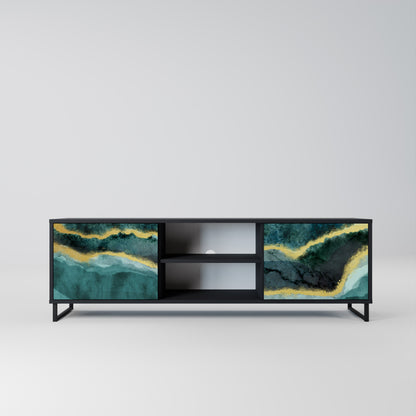 Mobile TV GOLDRUSH ODYSSEY a 2 ante con finitura nera