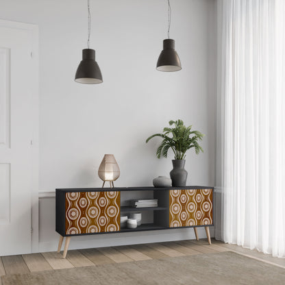BROWN EYES 2-Door TV Stand in Black Finish