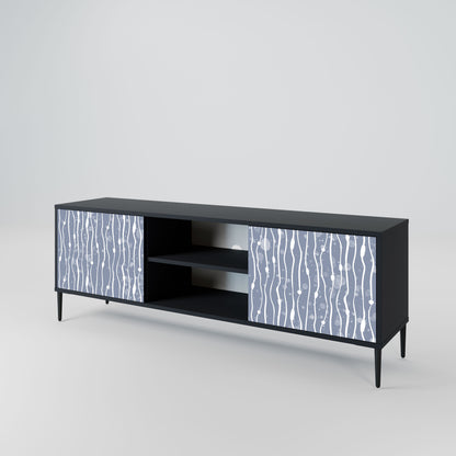 GRAPHITE RAIN 2-Door TV Stand in Black Finish
