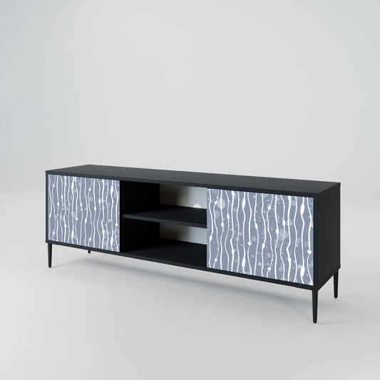 GRAPHITE RAIN 2-Door TV Stand in Black Finish