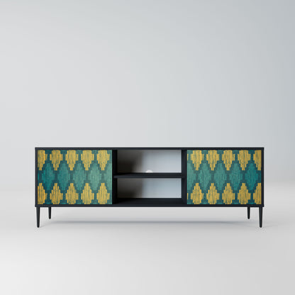 POLYGONS 2-Door TV Stand in Black Finish