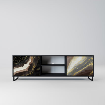 Mobile TV a 2 ante GOLD DUST in finitura nera