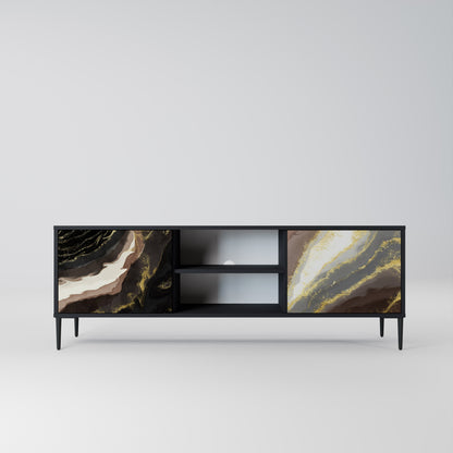 Mobile TV a 2 ante GOLD DUST in finitura nera