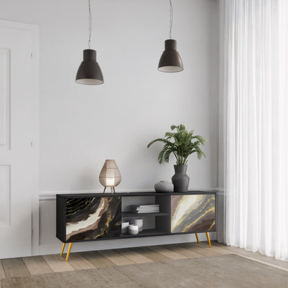 Mobile TV a 2 ante GOLD DUST in finitura nera