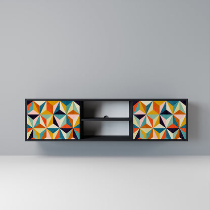 TESSELATE TREASURES Mobile TV a 2 Ante in Finitura Nera