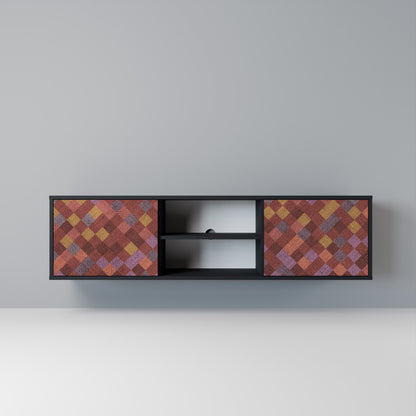 PAINTED SQUARES Mobile TV a 2 Ante in Finitura Nera