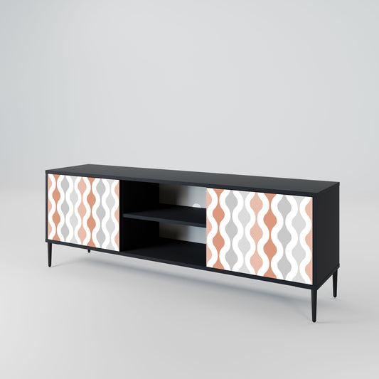 HAZY NOSTALGIA 2-Door TV Stand in Black Finish