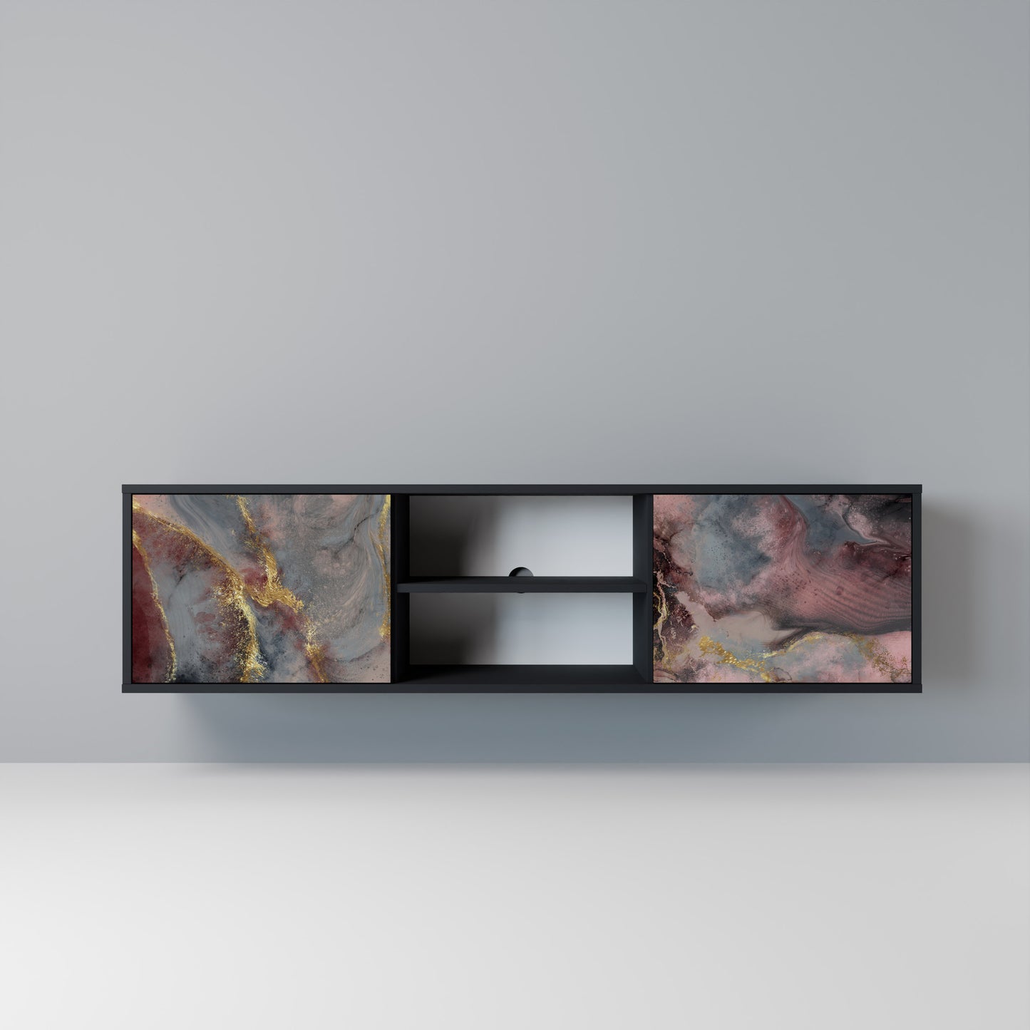 GOLDEN TIDES Mobile TV a 2 Ante in Finitura Nera