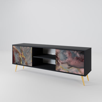 Mobile TV GOLDEN TIDES a 2 ante con finitura nera