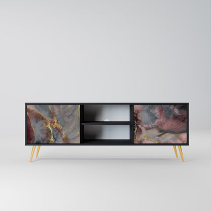 Mobile TV GOLDEN TIDES a 2 ante con finitura nera