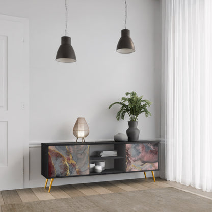 Mobile TV GOLDEN TIDES a 2 ante con finitura nera