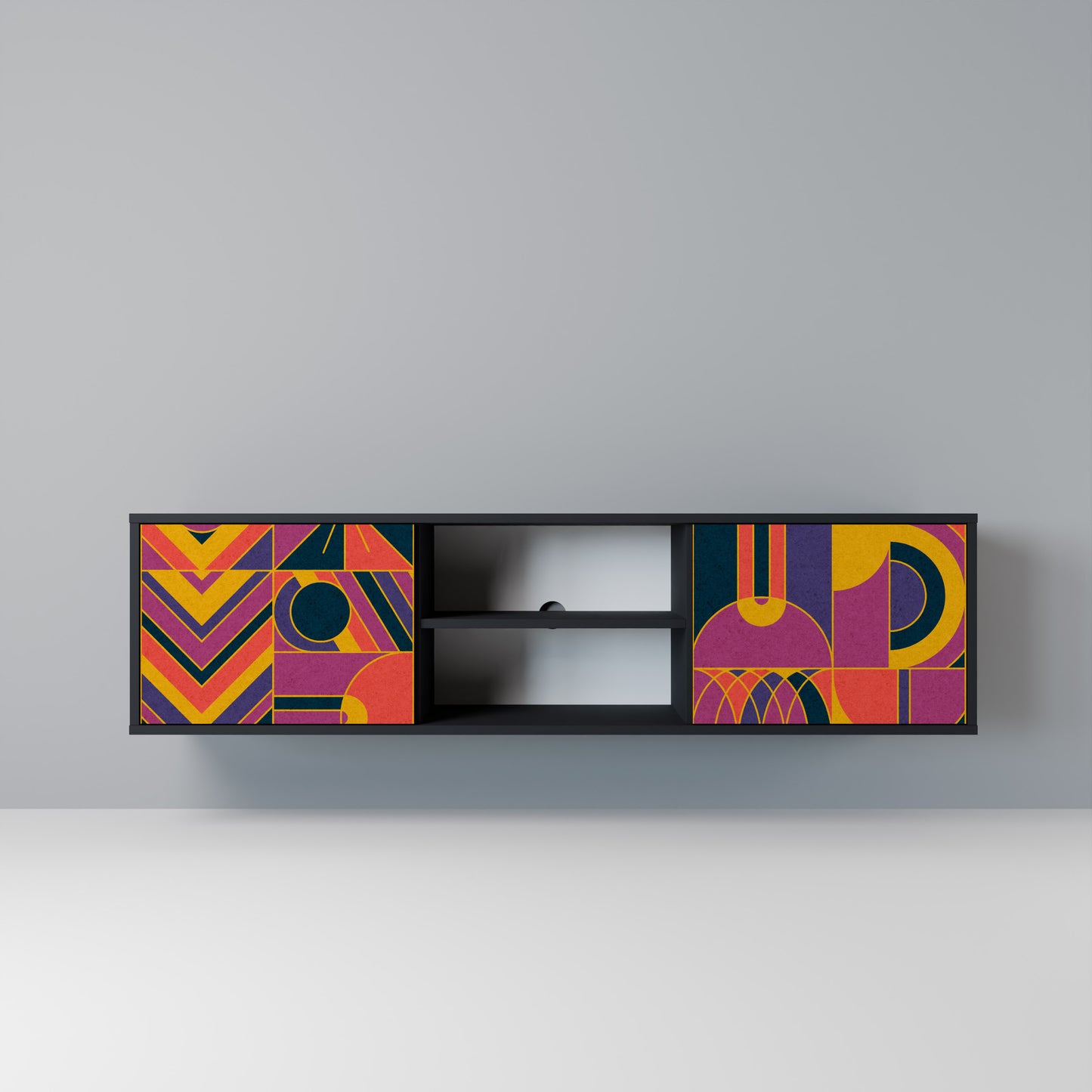 ELECTRIC PATTERNS Mobile TV a 2 Ante in Finitura Nera