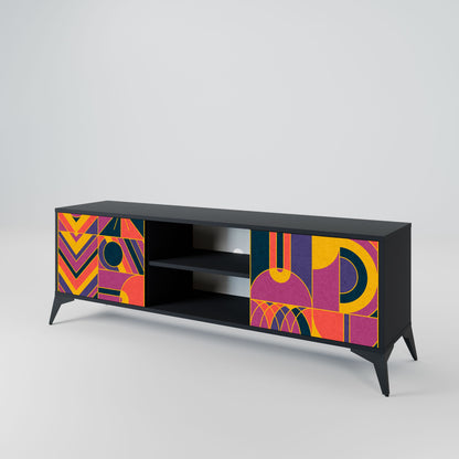 ELECTRIC PATTERNS 2-Door TV Stand in Black Finish