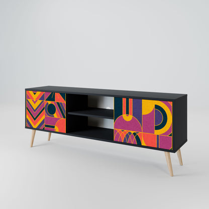 ELECTRIC PATTERNS 2-Door TV Stand in Black Finish