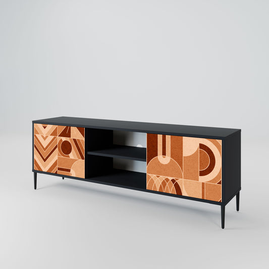 PRISM MOSAIC 2-Door TV Stand in Black Finish