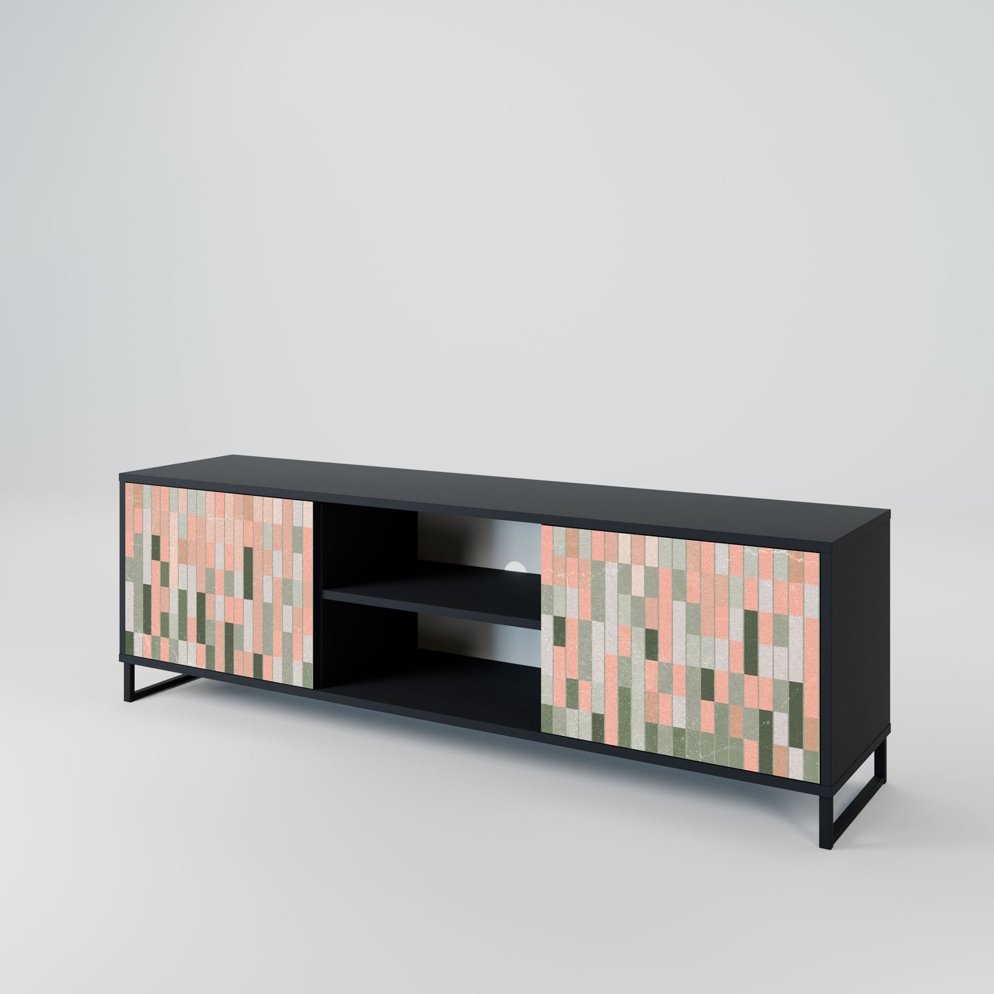 BUILDING THE FUTURE 2-Door TV Stand in Black Finish